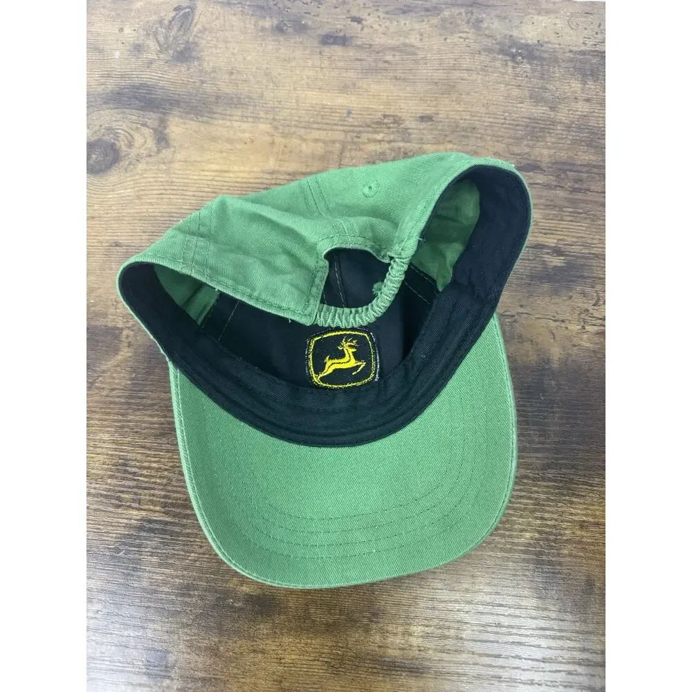John Deere Toddler Hat Green Embroidered Logo Cotton One Size Baseball Cap